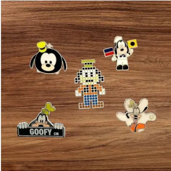 5 Goofy Disney Parks Trading Pins, Plus 2 Bonus Pins - Picture 1 of 2
